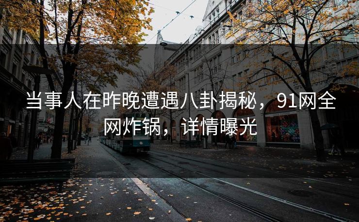 当事人在昨晚遭遇八卦揭秘，91网全网炸锅，详情曝光