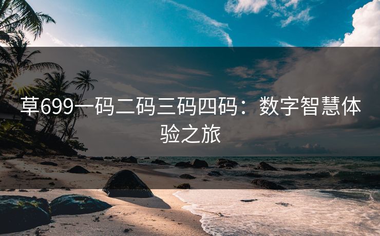 草699一码二码三码四码：数字智慧体验之旅