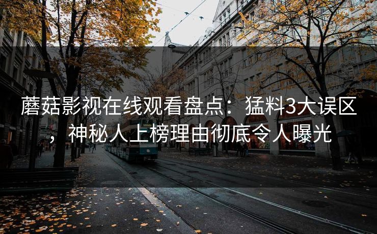 蘑菇影视在线观看盘点：猛料3大误区，神秘人上榜理由彻底令人曝光